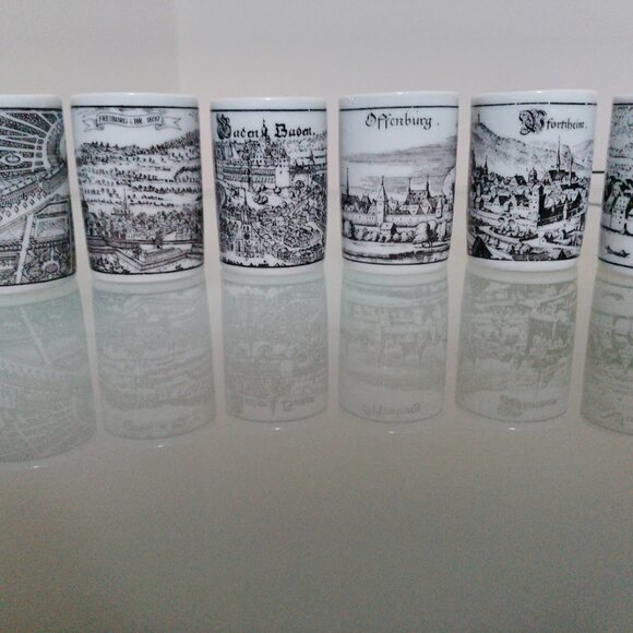 Altenkunstadt Porcelain set of 6 German shot glasses - VINTAGE - Picture 1 of 15